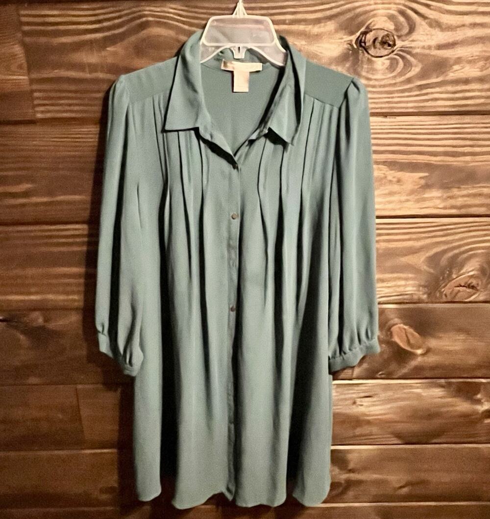 Love 21 Contemporary line from Forever 21 pintuck button-down shirt dress size L